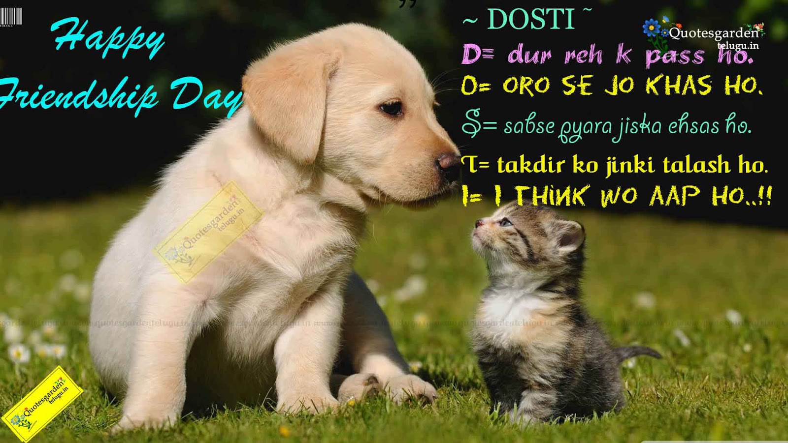 Best Hindi Friendship Day Quotes Wallpapers Greetings - Dog Friendship Day Quotes , HD Wallpaper & Backgrounds