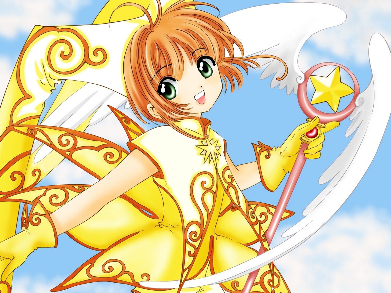 Wallpaper Anime, Girl, Fairy, Wings, Wand, Black, Suit - Card Captor Sakura , HD Wallpaper & Backgrounds