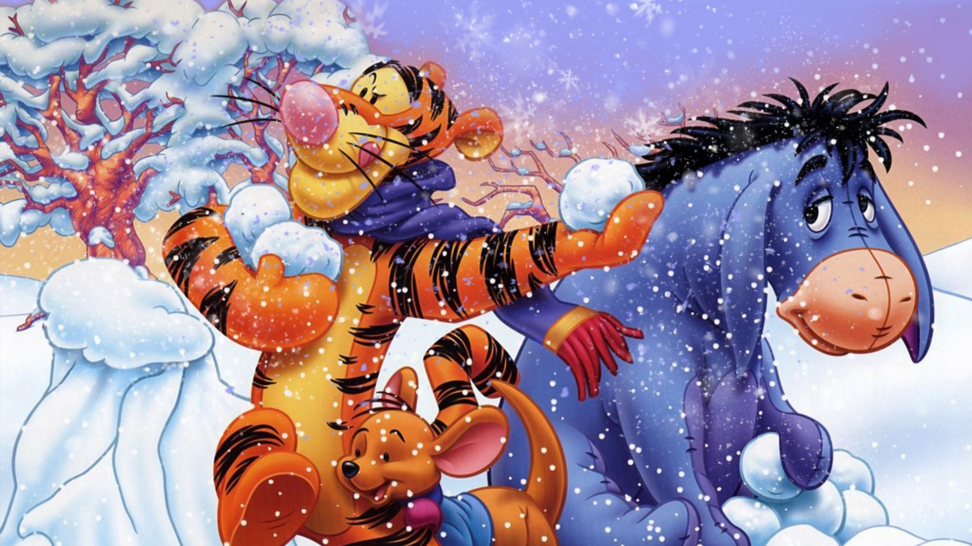 Eeyore Wallpaper For Android - Tigger And Eeyore Christmas , HD Wallpaper & Backgrounds