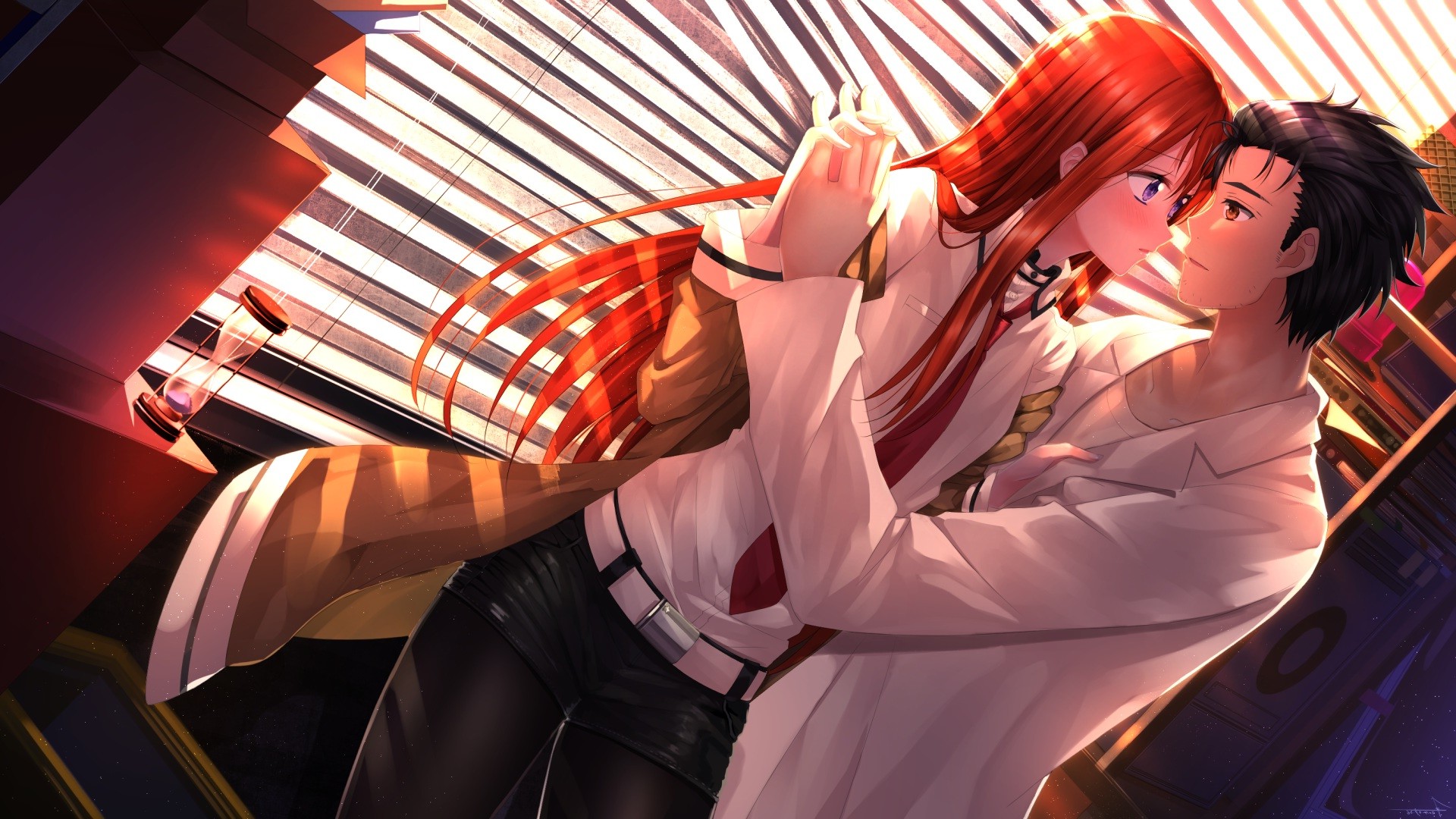 Gate, Okabe Rintarou, Makise Kurisu, Swordsouls, Anime - Makise Kurisu X Okabe , HD Wallpaper & Backgrounds