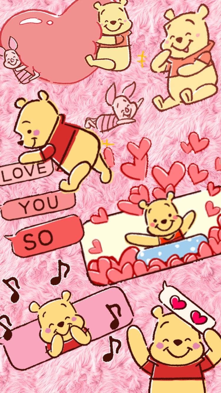 Fondo Tsum Tsum Wallpaper, Disney Wallpaper, Pink Wallpaper, - Pooh Bear Valentines Day , HD Wallpaper & Backgrounds