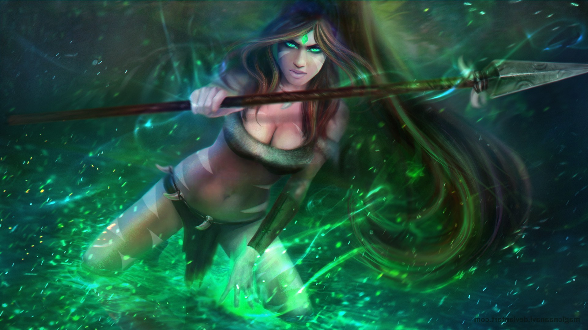 Anime Girls, Anime, League Of Legends, Realistic, Nidalee, - Realistic Anime Wallpaper Hd , HD Wallpaper & Backgrounds