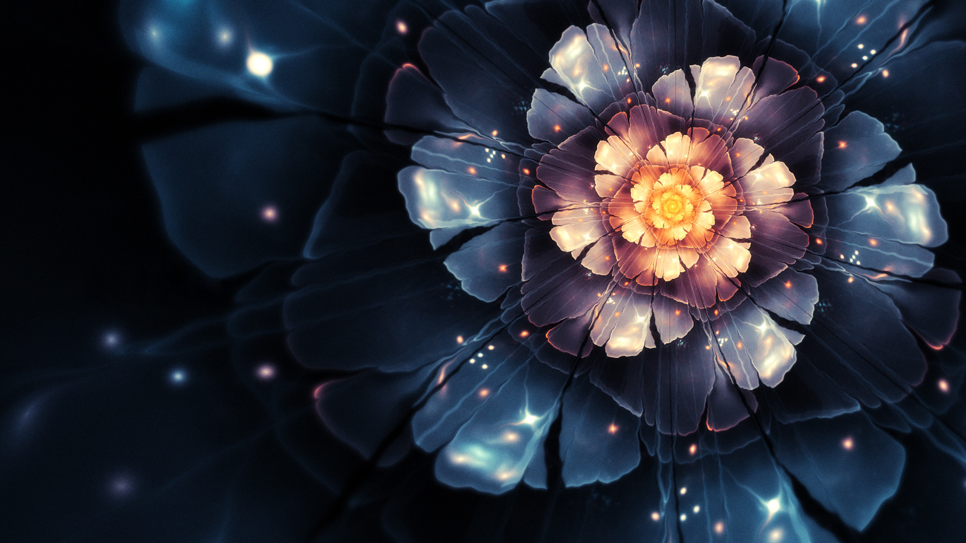 Digital Art Flowers Hd Wallpaper - Lotus Abstract , HD Wallpaper & Backgrounds