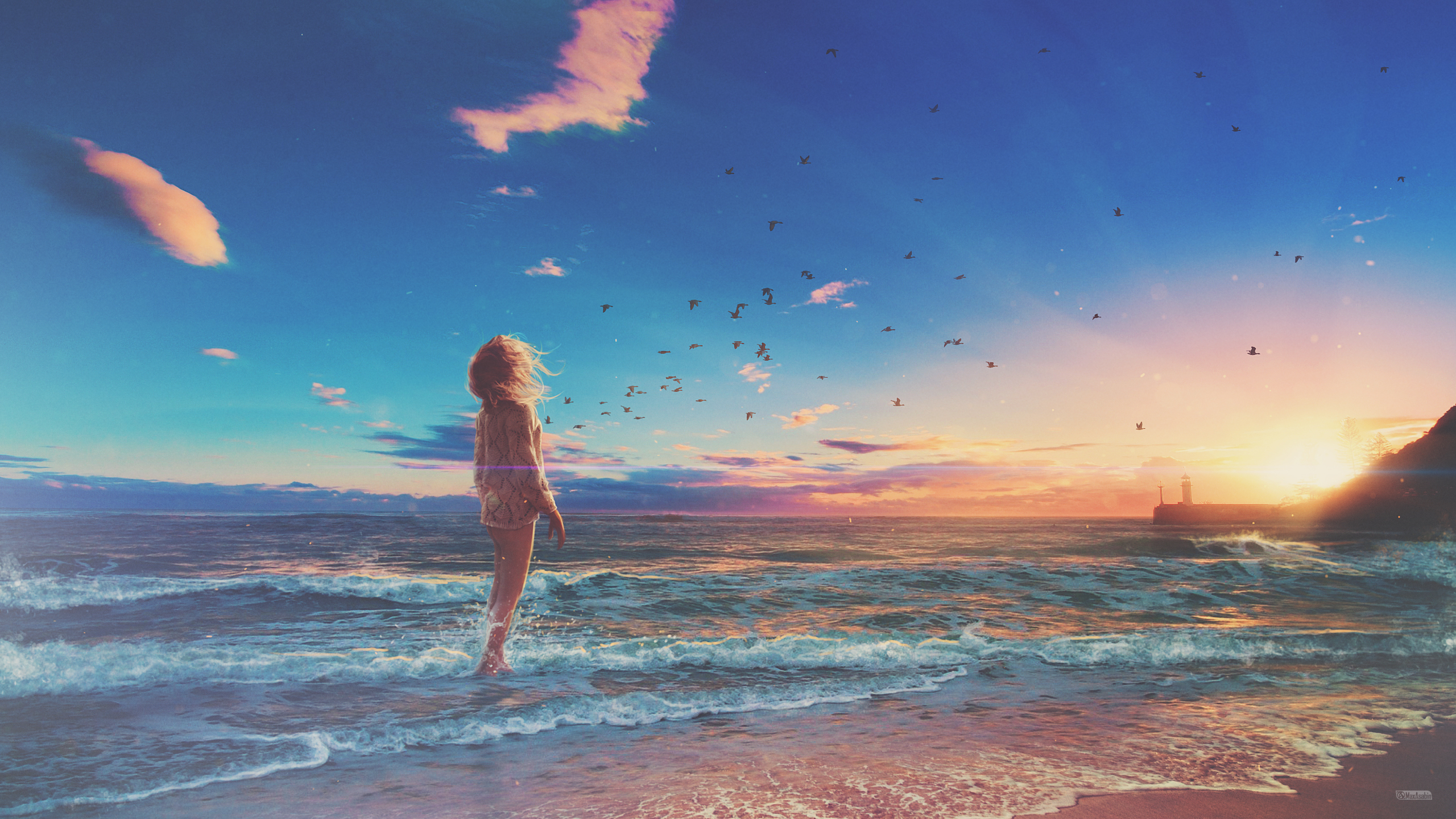 Digital Art, Surreal, Hd - Beach Wallpaper Art , HD Wallpaper & Backgrounds