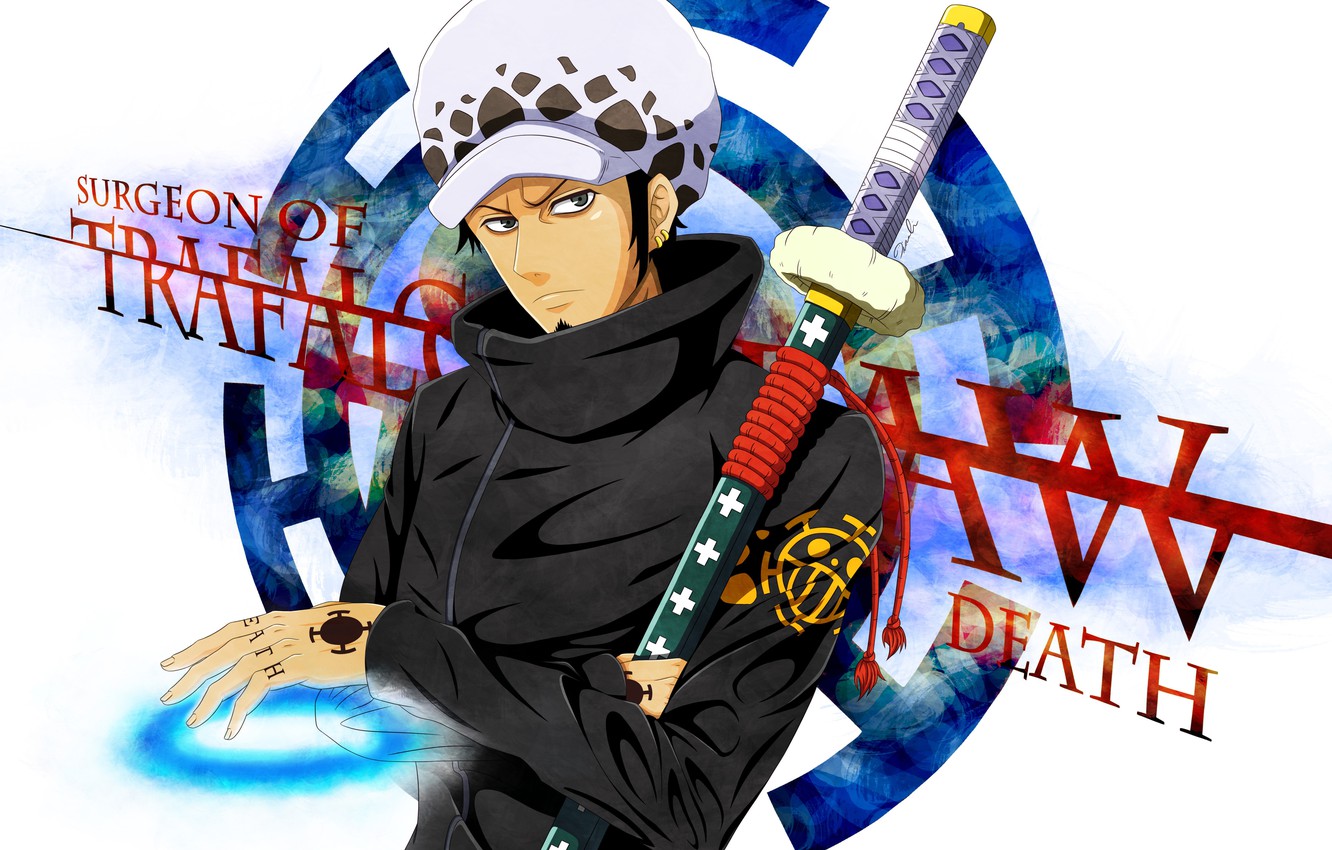 Photo Wallpaper Sword, Game, One Piece, Blue, Anime, - Trafalgar Law Wallpaper Room , HD Wallpaper & Backgrounds
