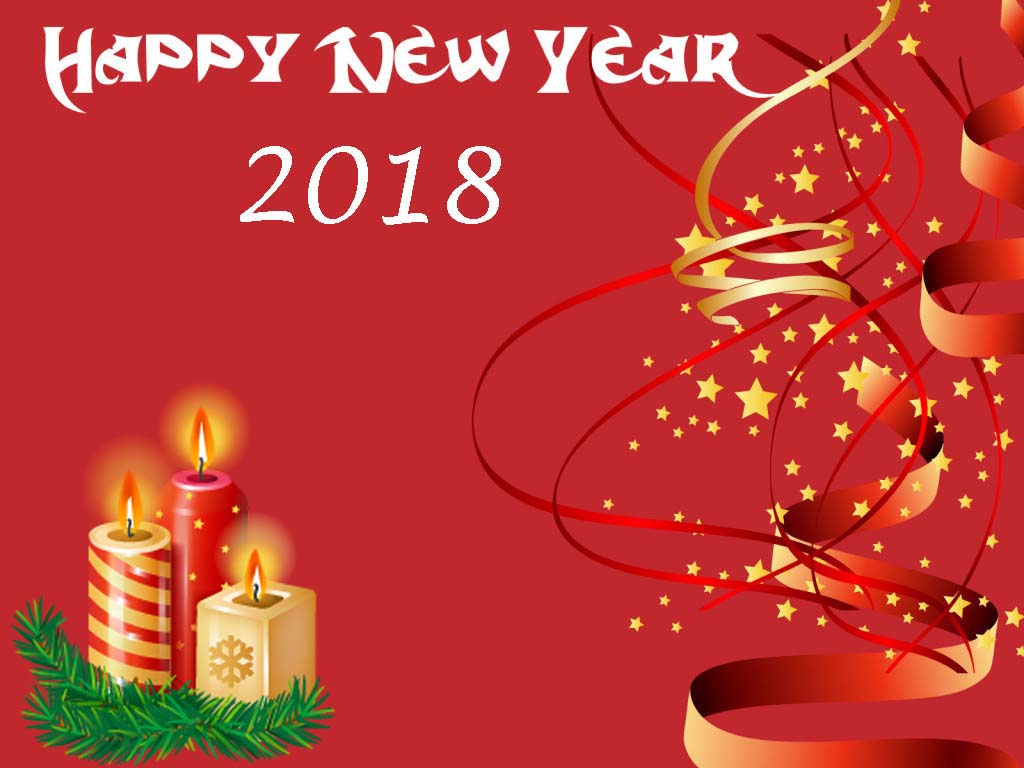 Free Majestic Happy New Year 2018 Greeting Sms Wallpapers - New Year Cards Design , HD Wallpaper & Backgrounds