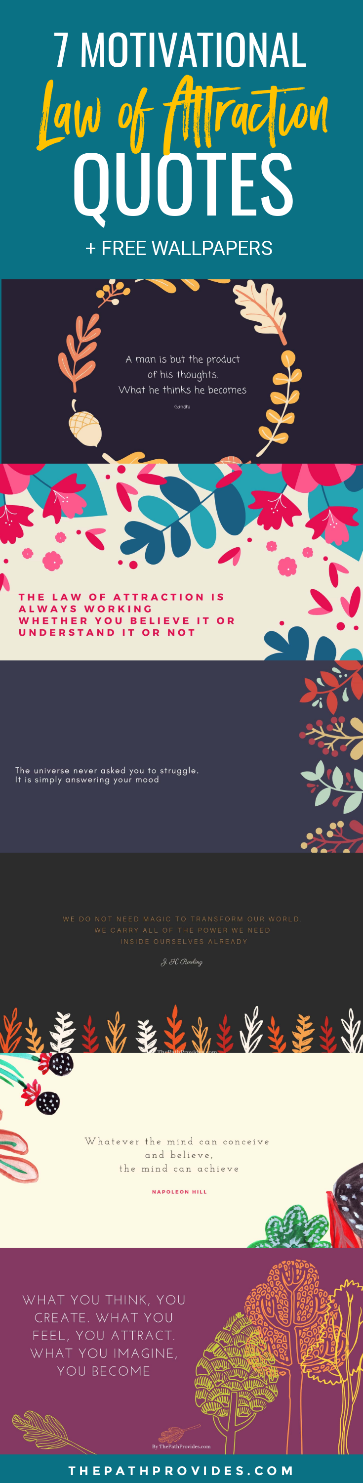 7 Motivational Law Of Attraction Quotes [ Free Wallpapers] , HD Wallpaper & Backgrounds