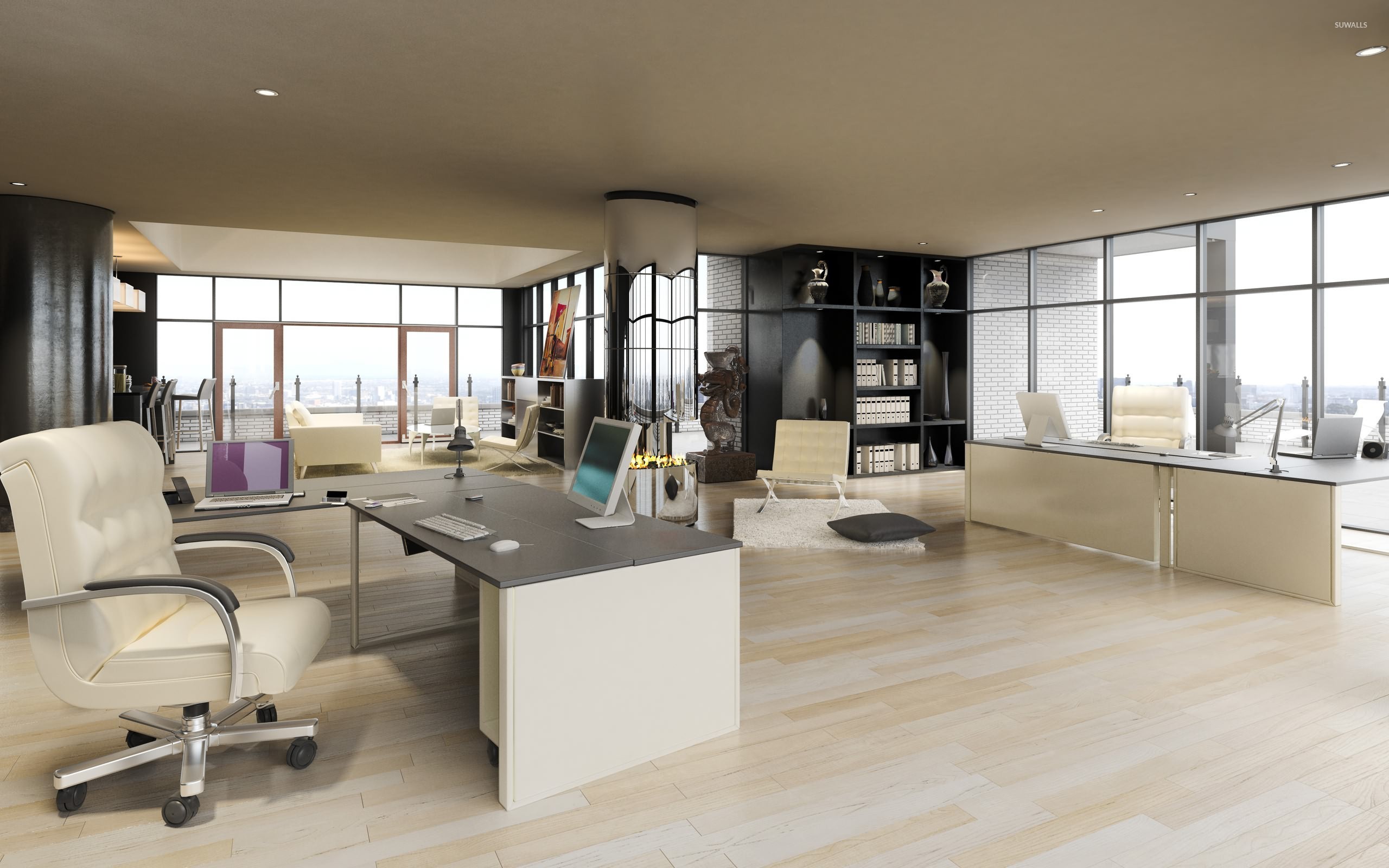 Office Wallpaper - Penthouse Interior Office , HD Wallpaper & Backgrounds