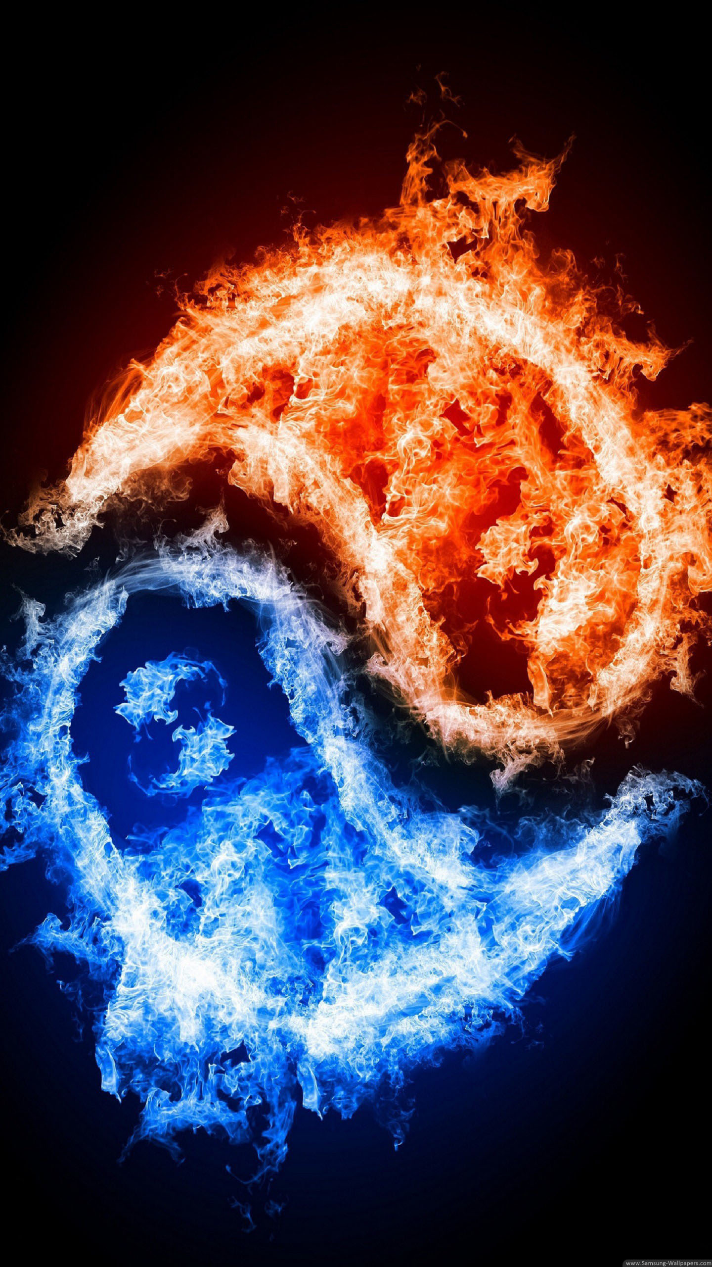 Flame Tai Chi Stock Samsung Galaxy Note 4 Wallpaper - Yin And Yang Water And Fire , HD Wallpaper & Backgrounds