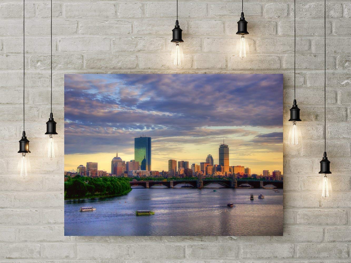 Boston Skyline Canvas Sunset Over Back Bay - Sorry We Re Stoned , HD Wallpaper & Backgrounds