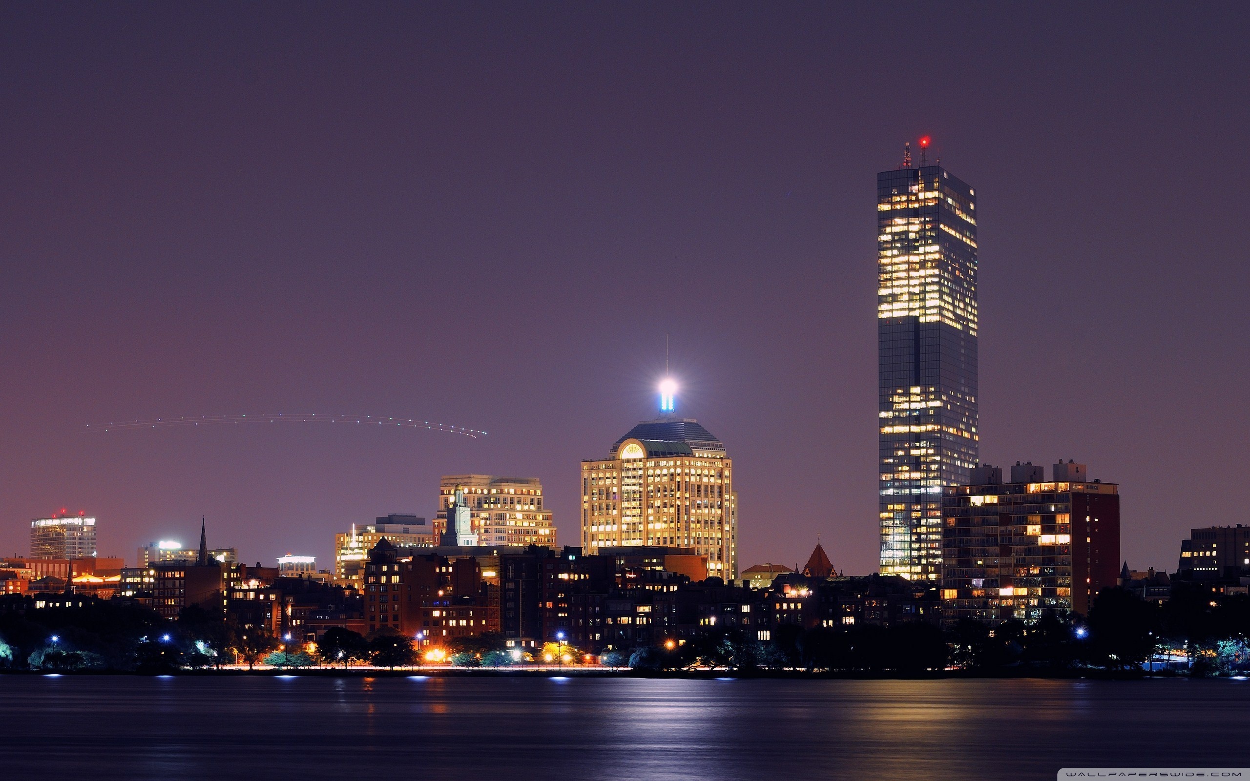 Wide - Boston At Night Hd , HD Wallpaper & Backgrounds
