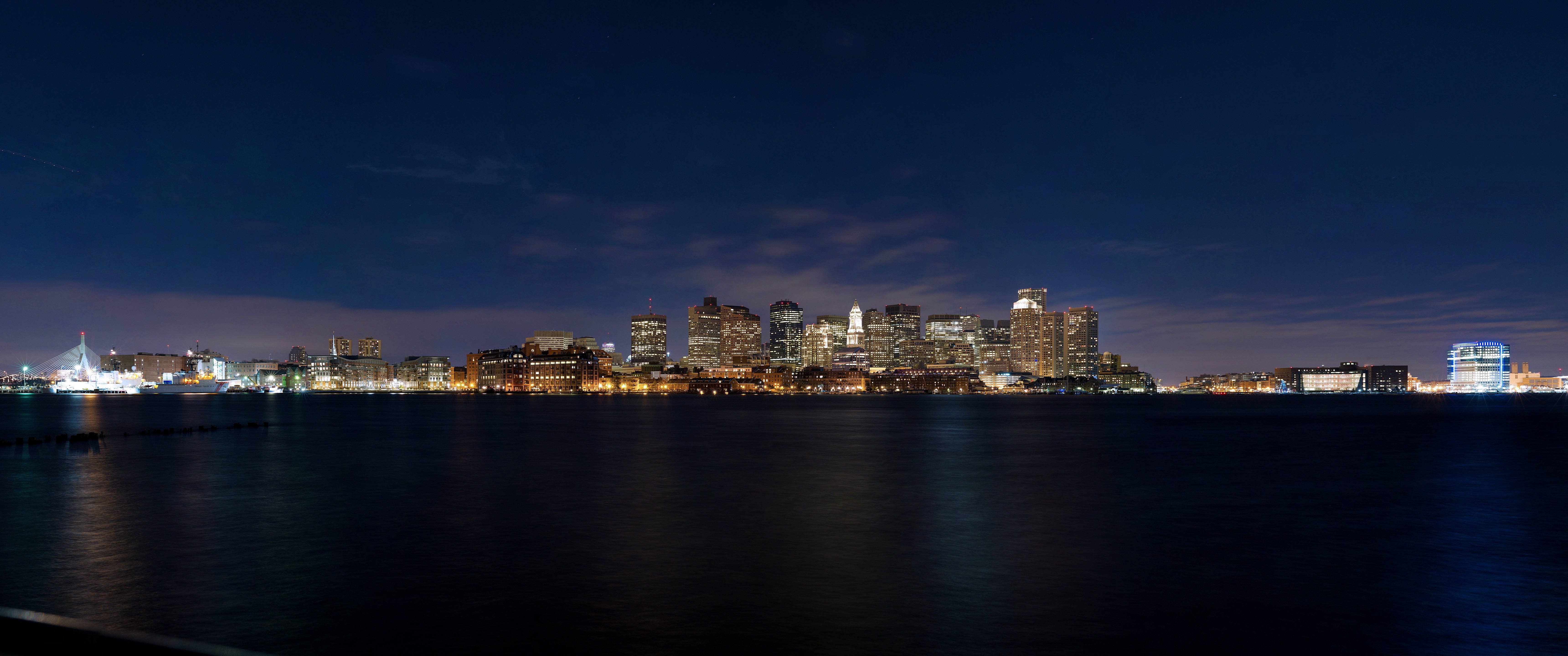 Ultrawide Boston Skyline Landscape Wallpaper And Background - Skyline Wallpaper Ultrawide , HD Wallpaper & Backgrounds