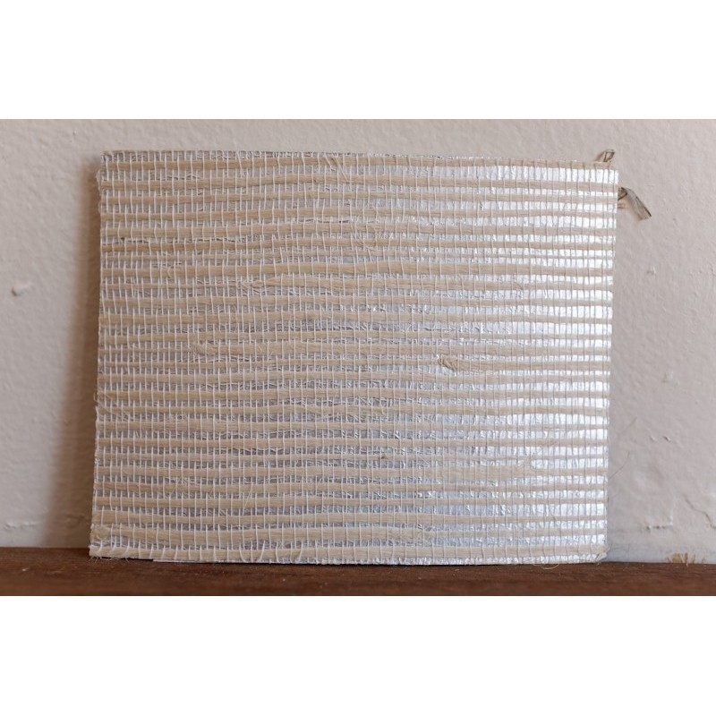 Natural Jute Grasscloth Wallpaper On Silver Foil Background - Metallic Foil Grasscloth , HD Wallpaper & Backgrounds