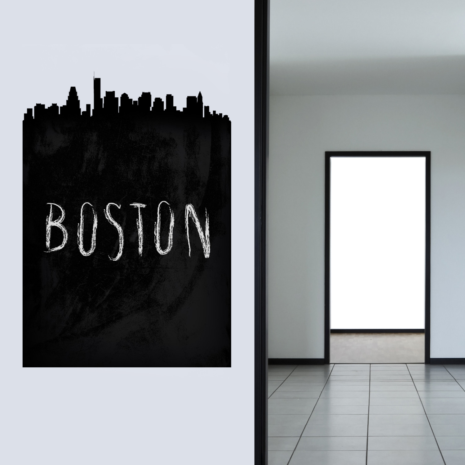 Boston Chalkboard Skyline Wall Decal - Architecture , HD Wallpaper & Backgrounds