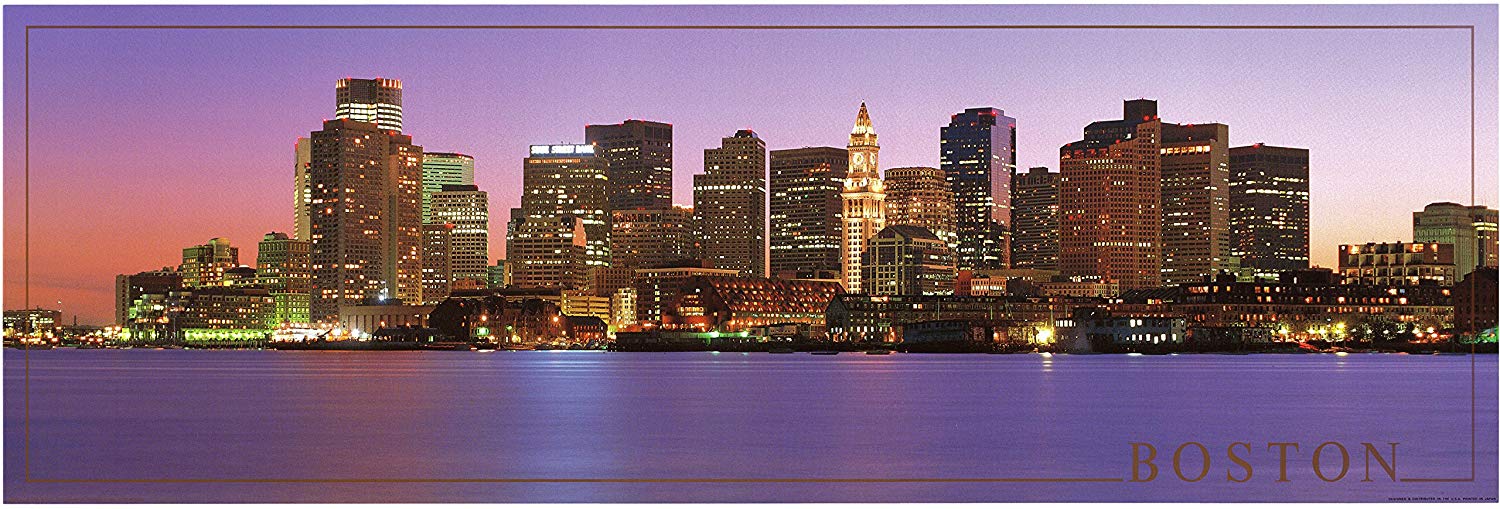 Impact Posters Gallery Boston City Skyline At Night - Cityscape , HD Wallpaper & Backgrounds