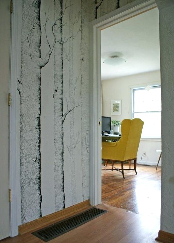 Trees Wallpaper Decor Entry Hall Wallpaper Ideas Front - Hallway Walls , HD Wallpaper & Backgrounds