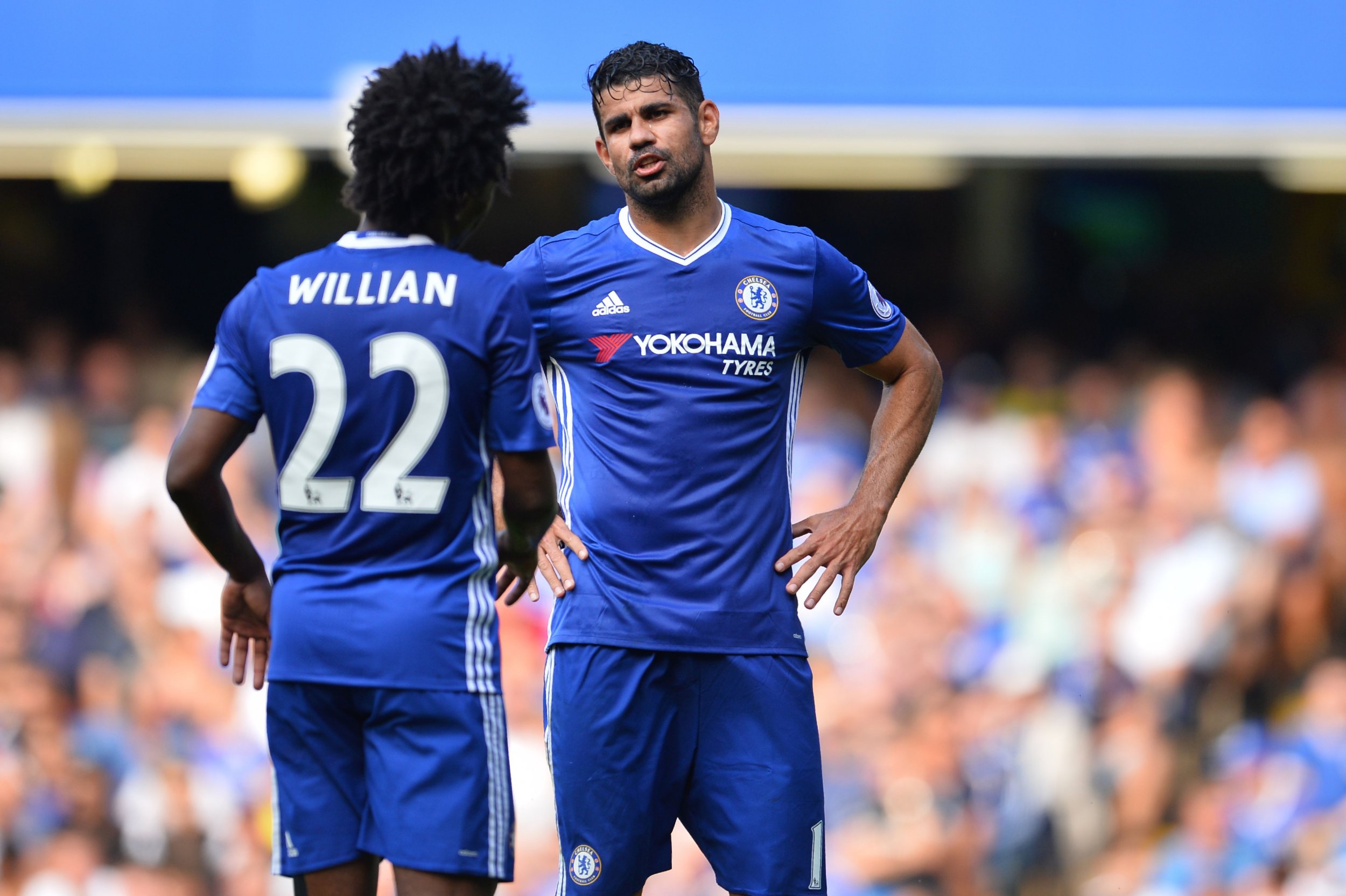 Chelsea Teammates Willian, Left, And Diego Costa - Hazardpedro , HD Wallpaper & Backgrounds