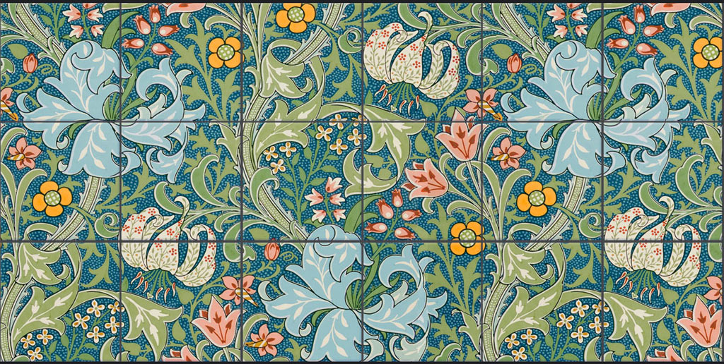 William Morris Tile Golden Lily Large Backsplash - William Morris Golden Lily , HD Wallpaper & Backgrounds