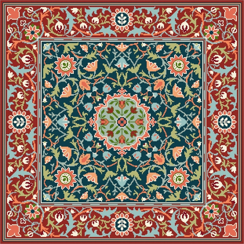 Hammersmith Cushion Or Rug Canvas By William Morris - Carpet , HD Wallpaper & Backgrounds