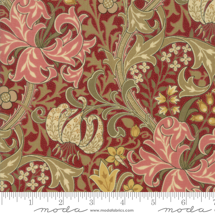Golden Lily Red - Morris Garden 7330 13 Ebony , HD Wallpaper & Backgrounds