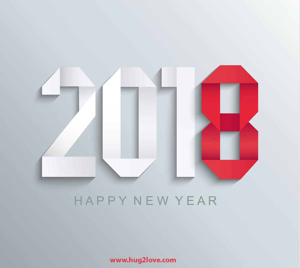 Red And White New Year 2018 3d Wallpaper Bg Image - Happy New Year 2018 3d , HD Wallpaper & Backgrounds
