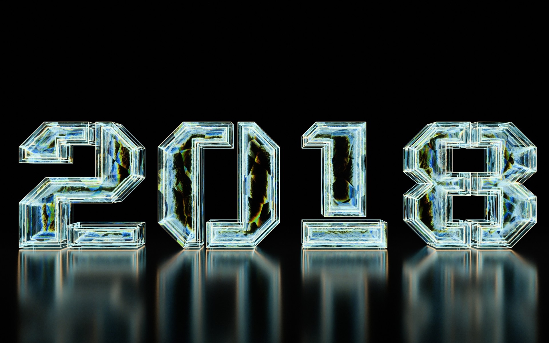 2018 Happy New Year 3d Glass Hd Wallpapers Hd Wallpapers - Happy New Year 2018 Ice , HD Wallpaper & Backgrounds