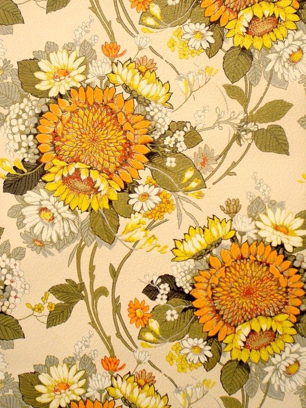 Couldn't Live With A Wall Of It, But I Do Like Grey - Sunflower Wallpaper Vintage , HD Wallpaper & Backgrounds