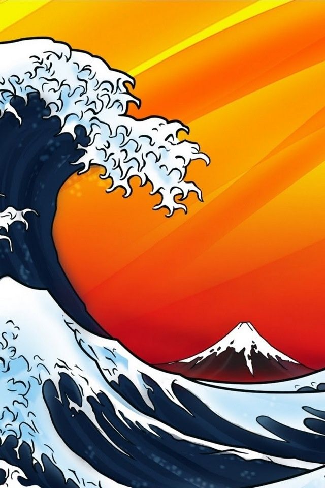 Asian Iphone Wallpaper - Great Wave Iphone 6 , HD Wallpaper & Backgrounds