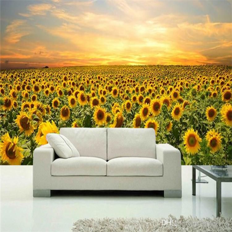Beautiful Sunflowers Mural Wallpaper Cafe Restaurant - Sonnenblumen Tapete , HD Wallpaper & Backgrounds