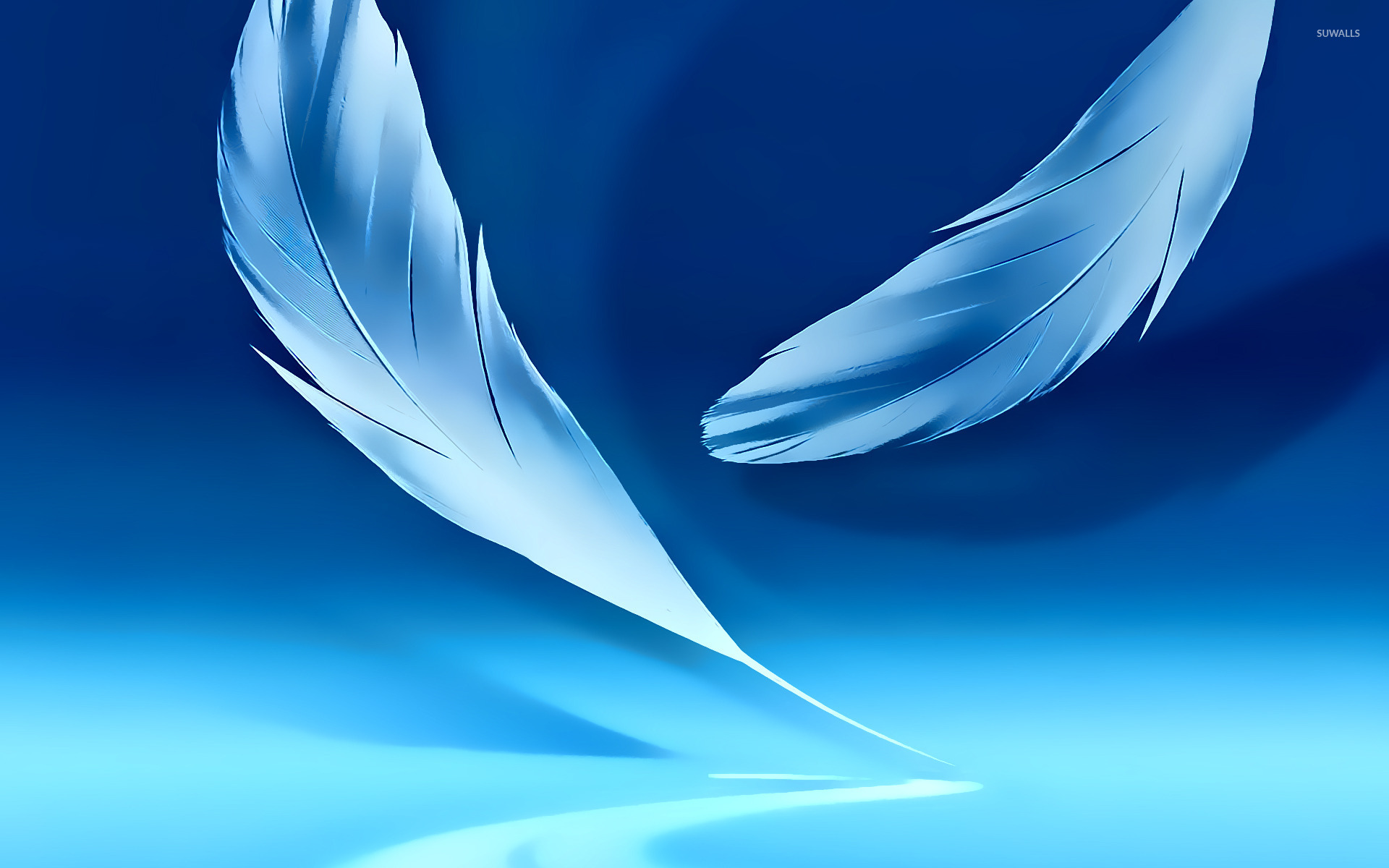 Fashion background with blue feathers Royalty Free Vector