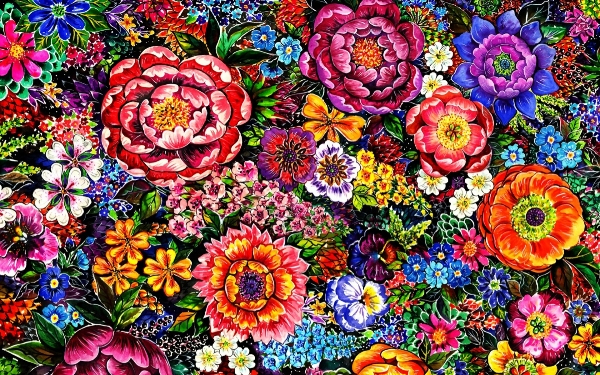Flower Painting - Flower Painting Wallpaper Hd , HD Wallpaper & Backgrounds