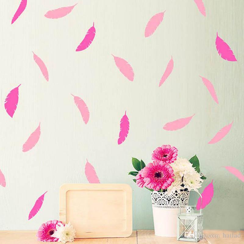 Kids Room Feather Pattern Wall Sticker Art Home Decoration - 2017 Wallpaper Pink , HD Wallpaper & Backgrounds