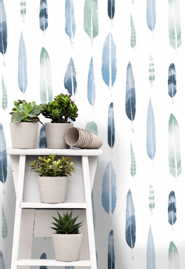 Feathers Wallpaper By Mini Moderns - کاغذ دیواری طرح پر , HD Wallpaper & Backgrounds