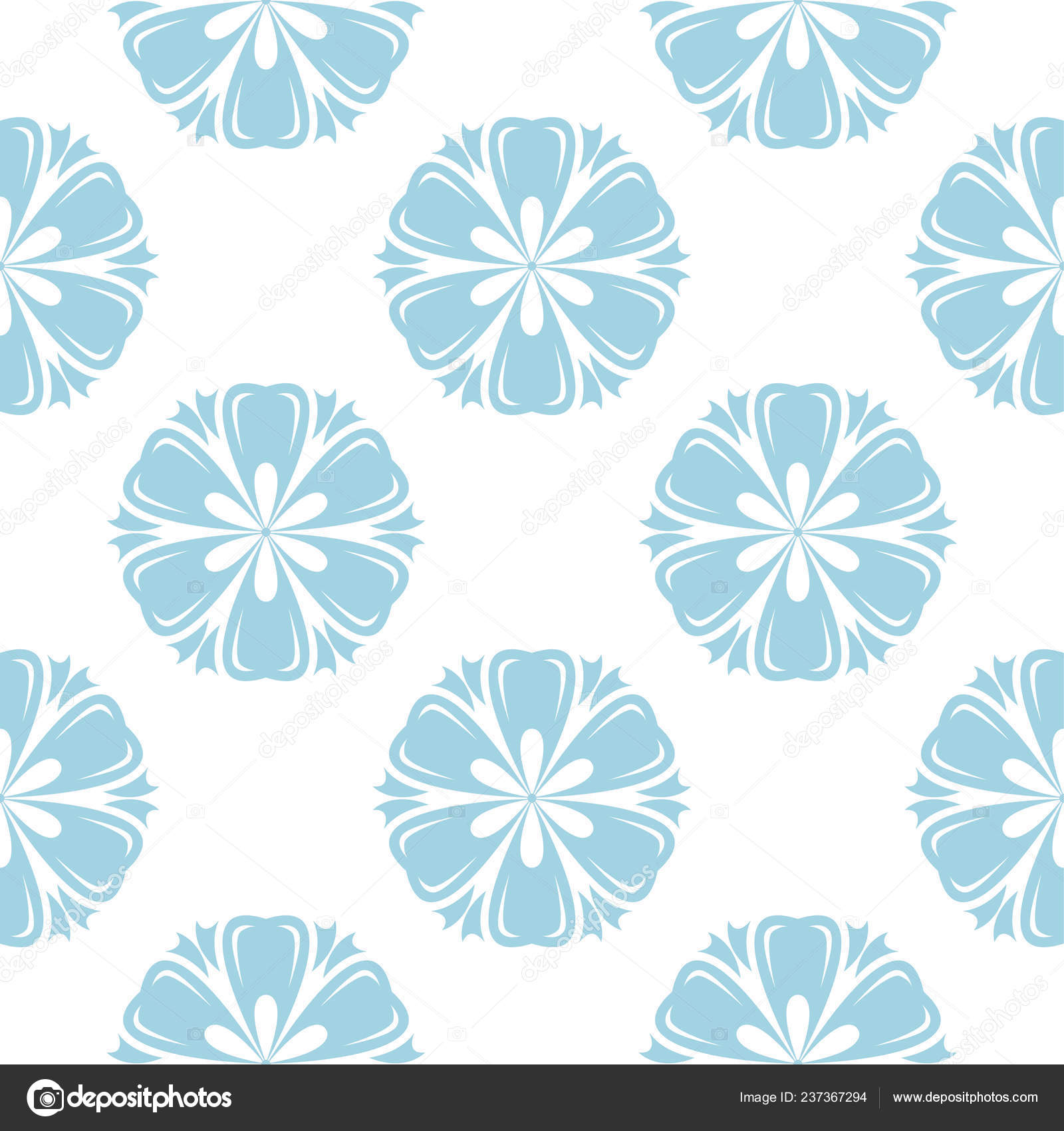 Light Blue White Floral Ornament Seamless Pattern Textile - Floral Design , HD Wallpaper & Backgrounds
