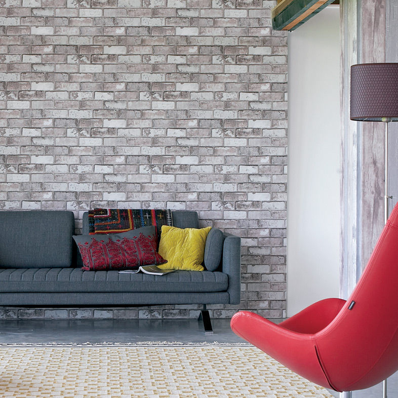 Contemporary Wallpaper / Patterned / Washable / Non-woven - Grey Brick Wallpaper Uk , HD Wallpaper & Backgrounds