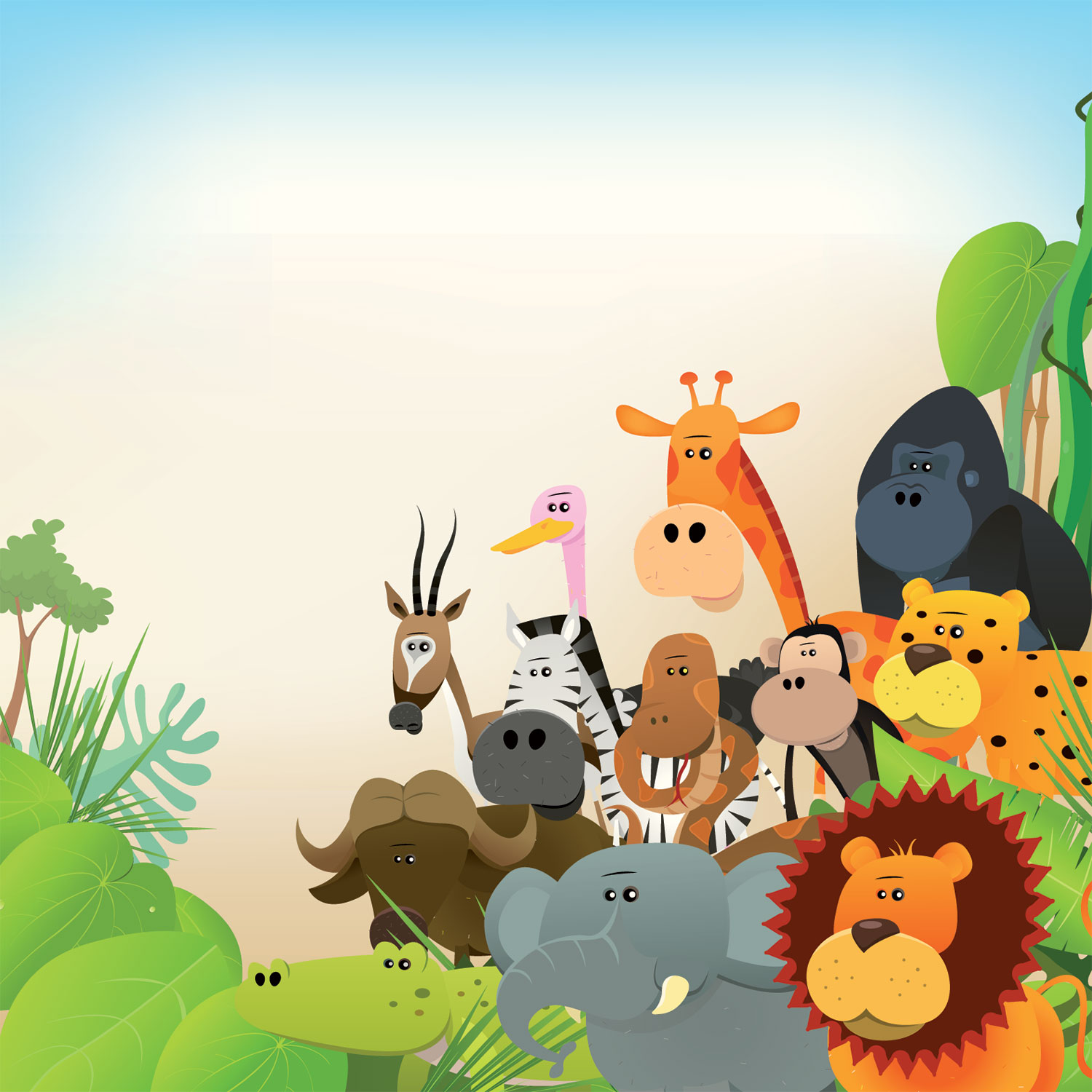 Jungle Theme Wallpaper - Jungle Background Clip Art , HD Wallpaper & Backgrounds