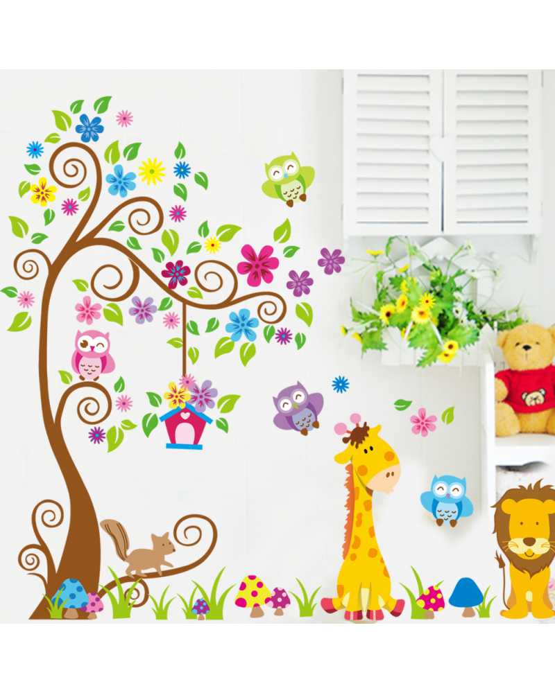 Jungle Theme Kids Wallpaper - 3d Wall Sticker Kids , HD Wallpaper & Backgrounds
