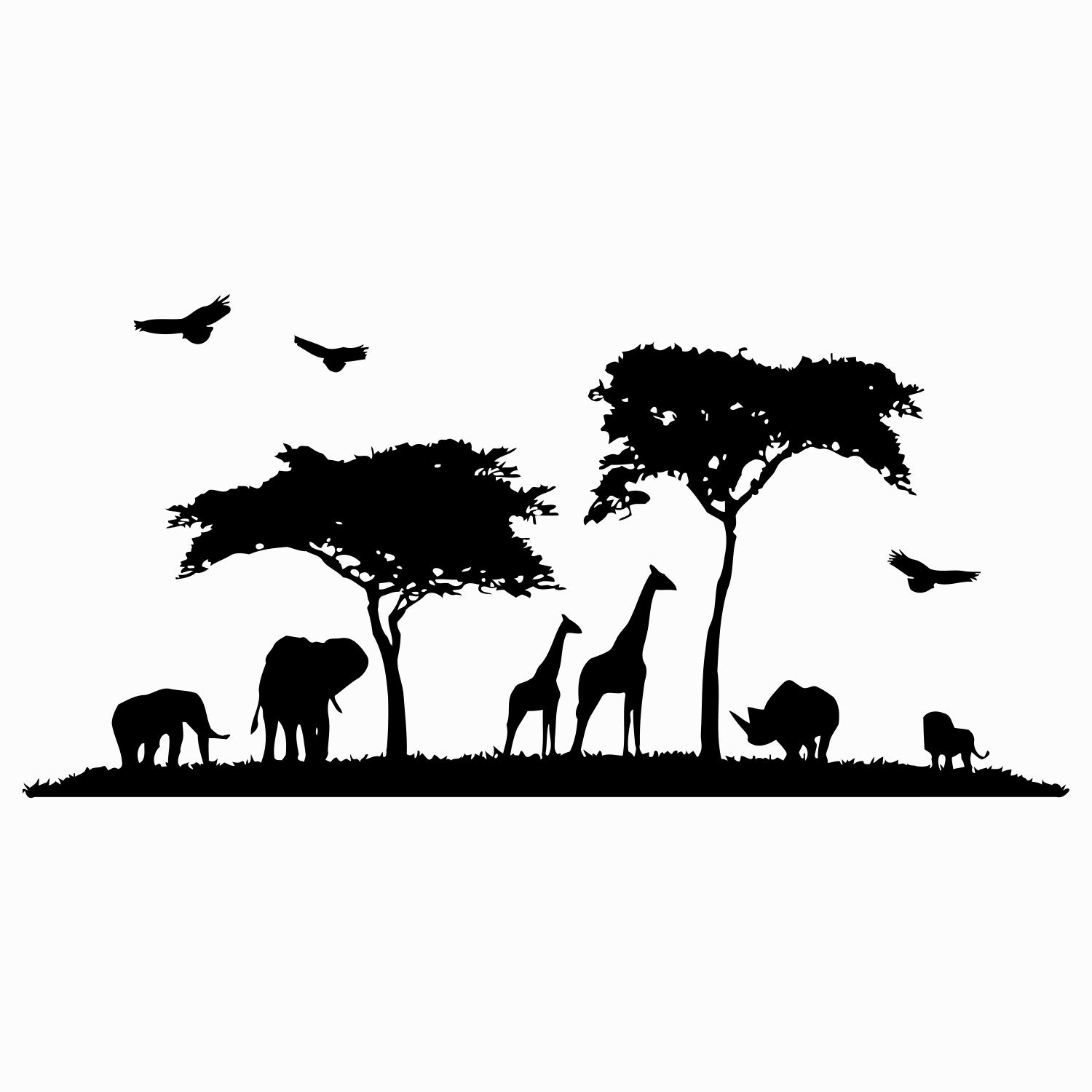 Safari Africa Wall Decal Vinyl Stickers Decals Home - Baby Names On Nursery Wall , HD Wallpaper & Backgrounds