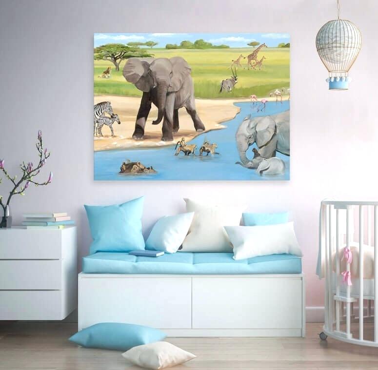 African Safari Wall Art - Kids Llama Room Decor , HD Wallpaper & Backgrounds