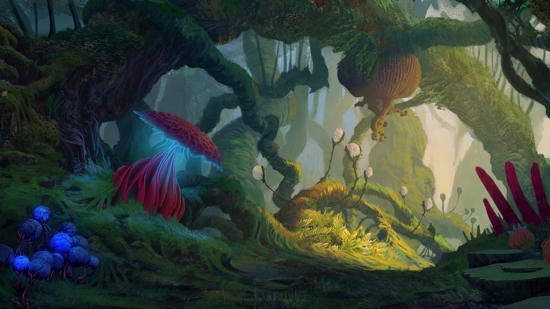 Wallpaper Jungle, Alien, Fantastic, Creatures - Alien Jungle , HD Wallpaper & Backgrounds