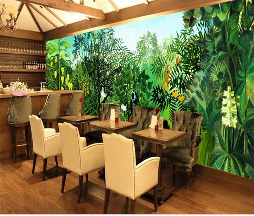 Custom 3d Photo Wallpaper Room Mural Rousseau's Jungle - Jungle Wall Painting , HD Wallpaper & Backgrounds