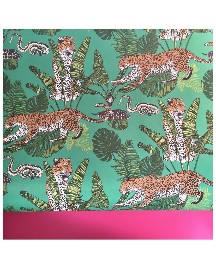 Jungle Leopard Snake Emerald Green Wallpaper - Illustration , HD Wallpaper & Backgrounds