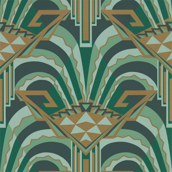 = Conway Wp F&p Green Art Deco - Zoffany Conway , HD Wallpaper & Backgrounds
