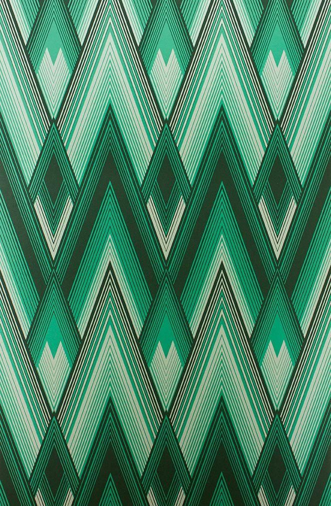 Astoria Wallpaper In Green Color - Green Pattern , HD Wallpaper & Backgrounds