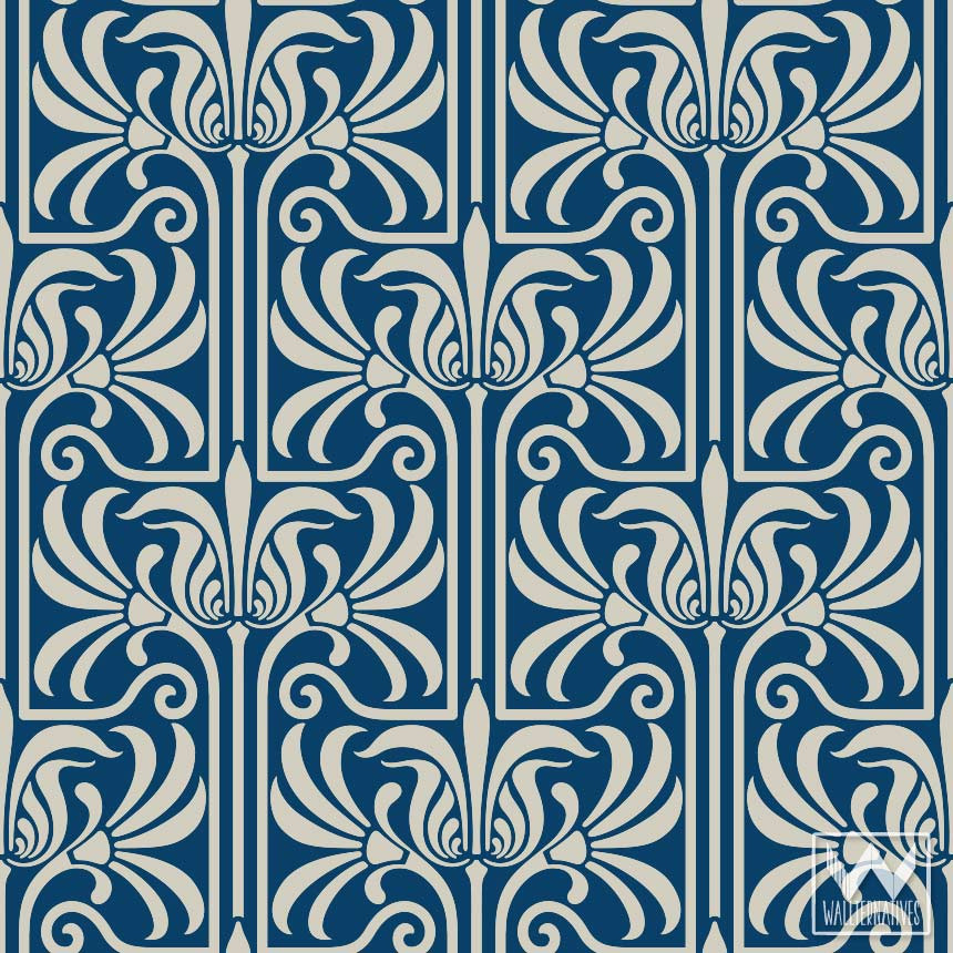 Art Deco Wallpaper Blue , HD Wallpaper & Backgrounds