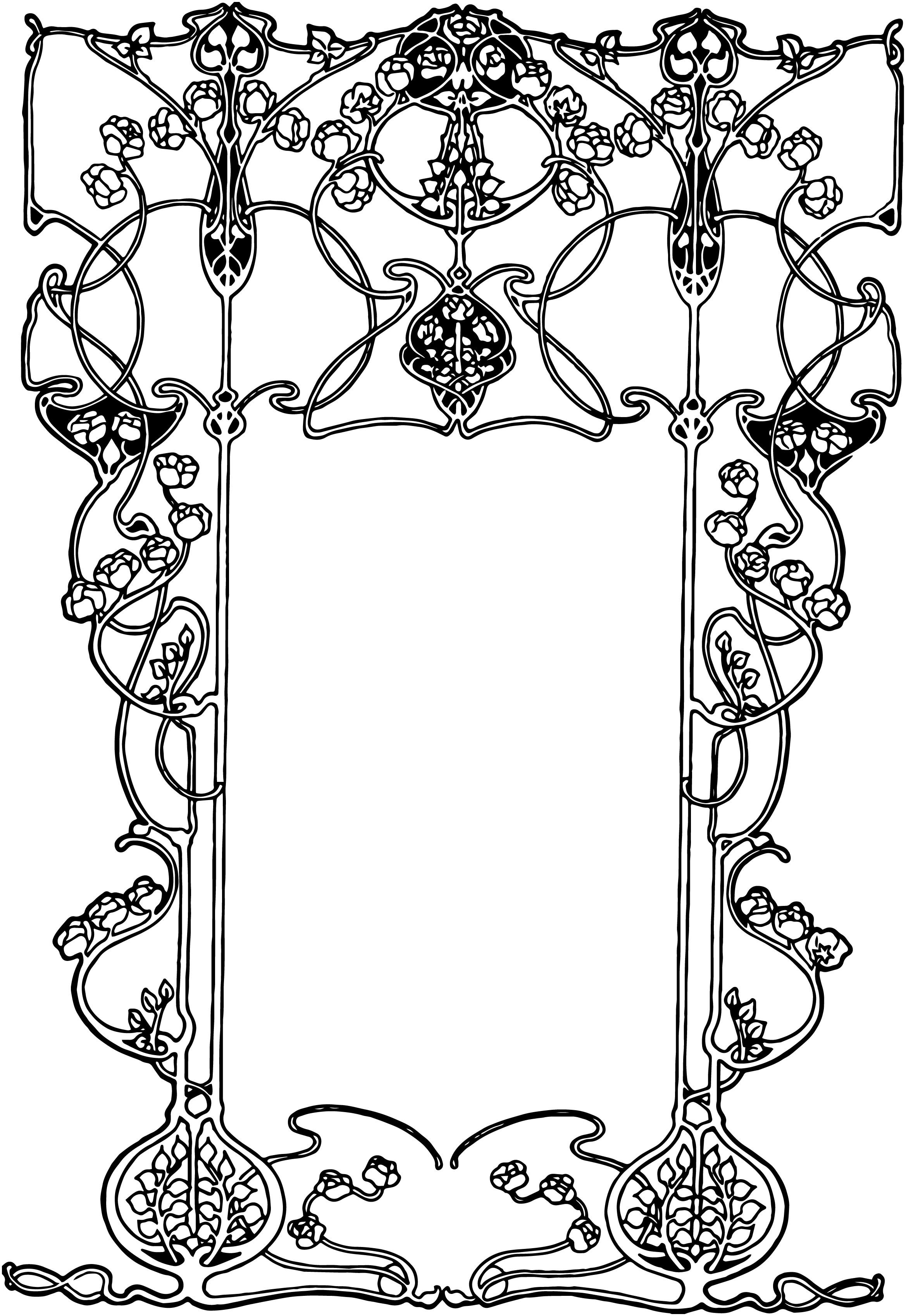 Inspiration Art Nouveau Clip Art - Art Nouveau Patterns Border , HD Wallpaper & Backgrounds