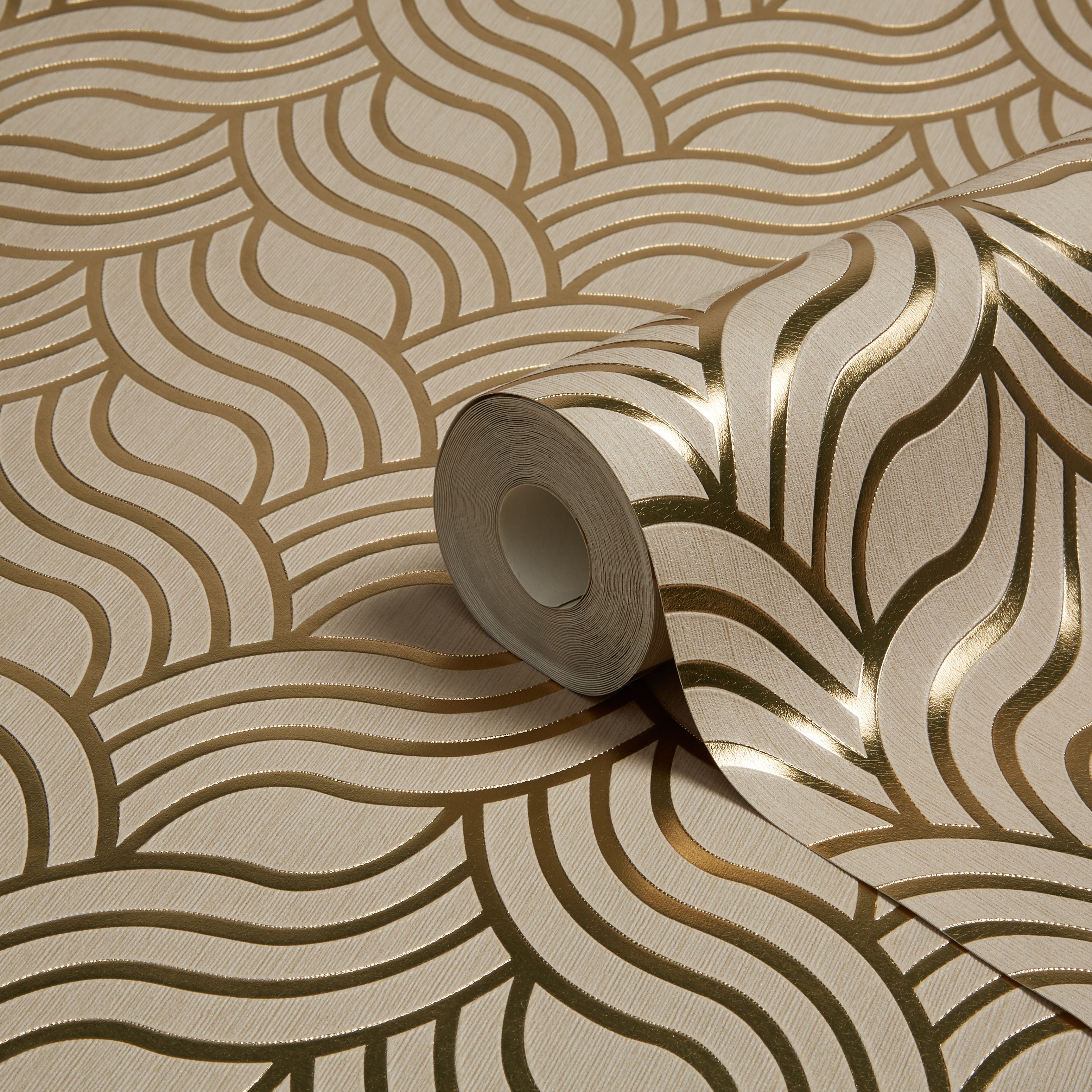 Muriva Precious Silks Gold Geometric Metallic Wallpaper - Muriva Precious Silks Art Deco , HD Wallpaper & Backgrounds