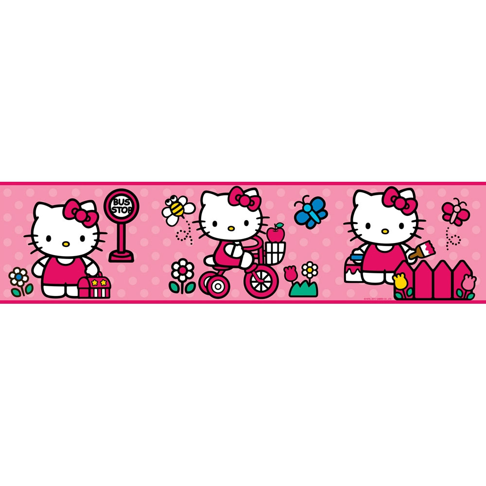 The World Of Hello Kitty Removable Border - Hello Kitty Border , HD Wallpaper & Backgrounds