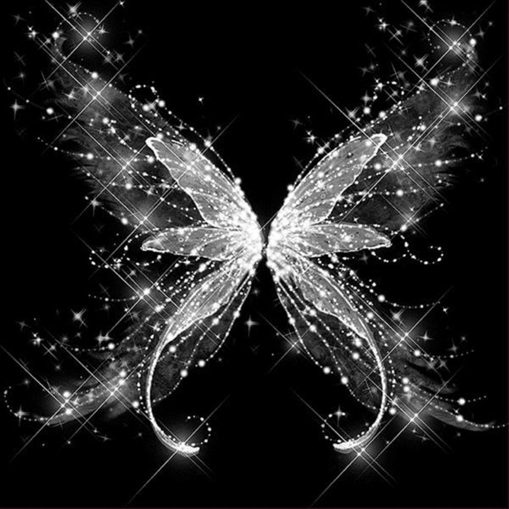 5d Diamond Painting Rhinestone Crystal Butterfly Dream - Diamond Painting Kit Black And White , HD Wallpaper & Backgrounds