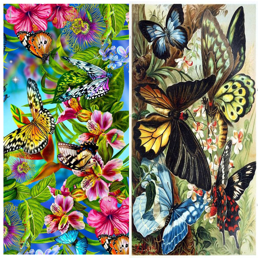 Butterfly Wallpaper 5d Diy Diamond Painting Cross Stitch - Cuadros De Flores Y Mariposas En Color , HD Wallpaper & Backgrounds